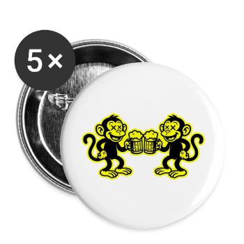 Beer Monkey Funny - Buttons large 2.2''/56 mm (5-pack) - white - Front