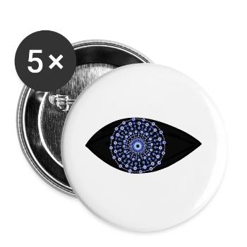 schützendes Auge - Buttons groß 56 mm (5er Pack) - Weiß - Vorne