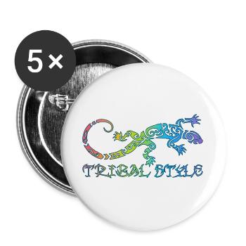 Polynesische Regenbogen-Eidechse - Buttons groß 56 mm (5er Pack) - Weiß - Vorne