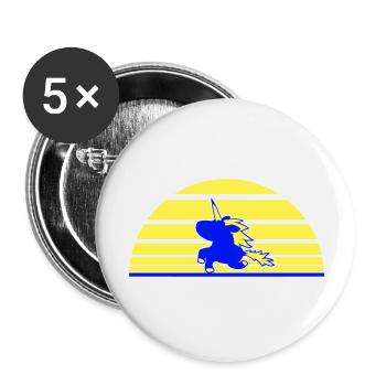 Unicorn Jumps Sun Stripe Cute Cool Silhouette - Buttons large 2.2''/56 mm (5-pack) - white - Front