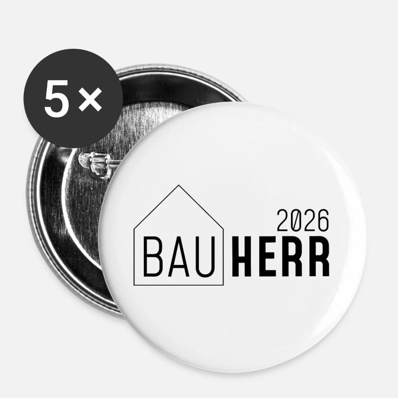 Builder with house 2026 - Buttons large 2.2''/56 mm (5-pack) - white