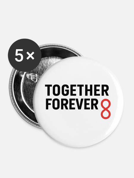 Unity Infinity Verbindungsdesign - Buttons groß 56 mm (5er Pack) - Weiß