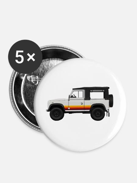 Retromodell Offroad Design Defender - Buttons groß 56 mm (5er Pack) - Weiß
