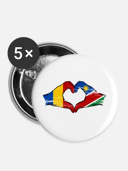 Tschad_Nairobi_Flagge_Afrika_used - Buttons groß 56 mm (5er Pack) - Weiß