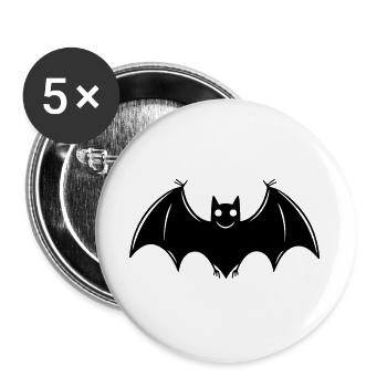 Chauve-souris - Lot de 5 grands badges (56 mm) - blanc - Devant