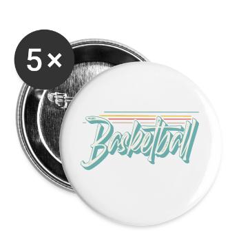 Basketball - Buttons large 2.2''/56 mm (5-pack) - white - Front