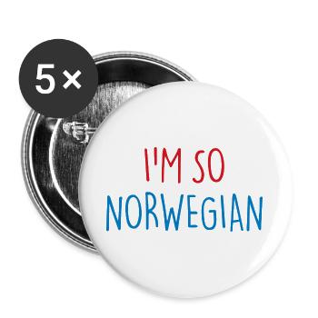 I'm so Norwegian Norway Norway - Buttons large 2.2''/56 mm (5-pack) - white - Front