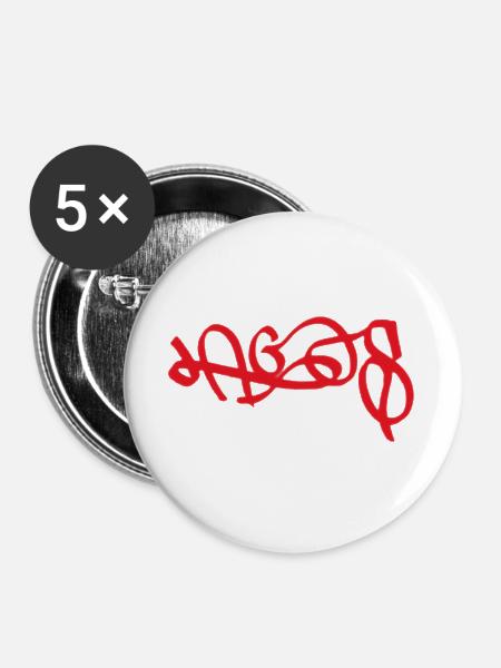 Rotes Lagos Graffiti - Buttons groß 56 mm (5er Pack) - Weiß