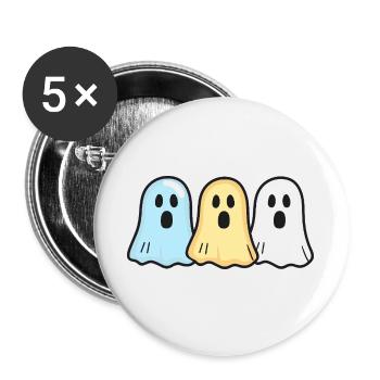 Ghosts Halloween Équipe drôle - Lot de 5 grands badges (56 mm) - blanc - Devant