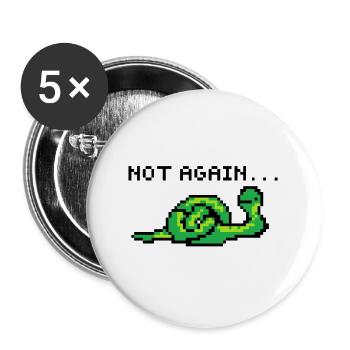 Pixelart Schlange - Buttons groß 56 mm (5er Pack) - Weiß - Vorne