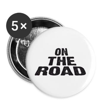 On The Road Bold Typography Design - Buttons large 2.2''/56 mm (5-pack) - white - Front
