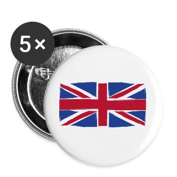 Grunge Union Jack Flag Art - Buttons large 2.2''/56 mm (5-pack) - white - Front