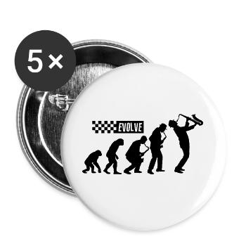 Évolution du ska – British 2 Tone Music Design - Lot de 5 grands badges (56 mm) - blanc - Devant