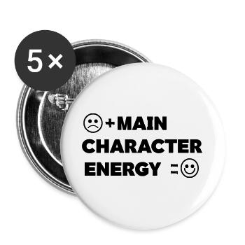 Main_Character_Energy_Positive_ _smile - Buttons large 2.2''/56 mm (5-pack) - white - Front