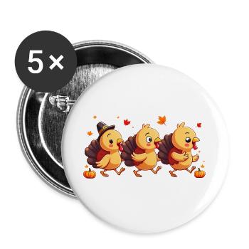 Thanksgiving Truthahn Baby - Buttons groß 56 mm (5er Pack) - Weiß - Vorne