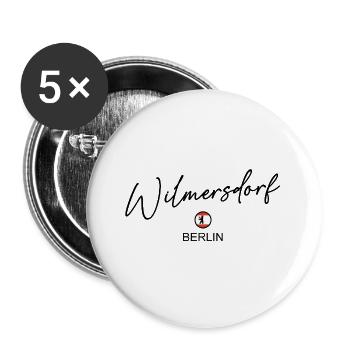 Wilmersdorf - Berlin Flag - Berlin Bear - Buttons large 2.2''/56 mm (5-pack) - white - Front