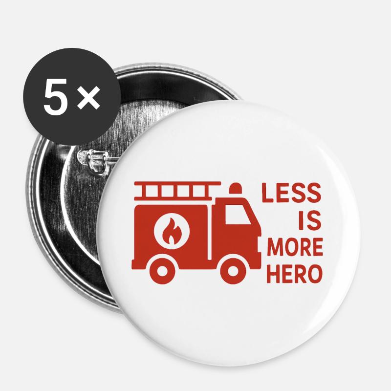 Firefighters - Less is more Hero - Buttons large 2.2''/56 mm (5-pack) - white