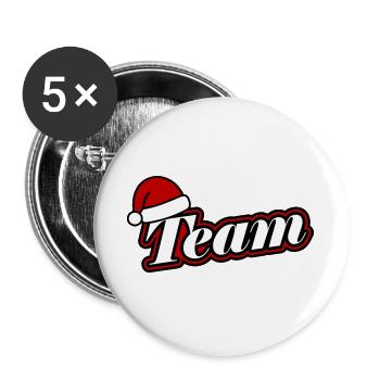 Christmas Team Santa Hat - Buttons large 2.2''/56 mm (5-pack) - white - Front