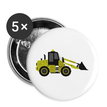 Excavatrice - Lot de 5 grands badges (56 mm) - blanc - Devant