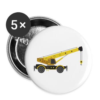 Crane truck - Buttons large 2.2''/56 mm (5-pack) - white - Front