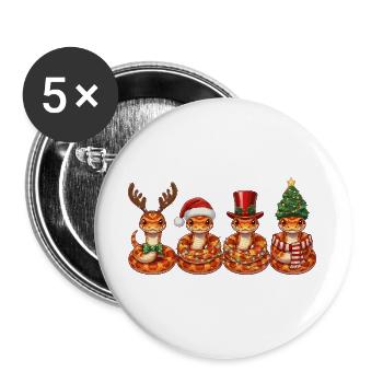 Kornnatter Weihnachtsmann Weihnachtsbeleuchtung  - Buttons groß 56 mm (5er Pack) - Weiß - Vorne