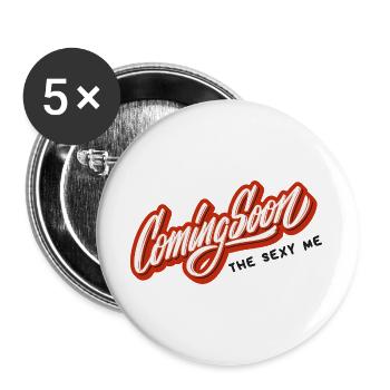 Coming Soon The Sexy Me - Buttons large 2.2''/56 mm (5-pack) - white - Front