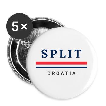 Split City Croatia - Buttons large 2.2''/56 mm (5-pack) - white - Front