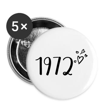 1972 - Buttons groß 56 mm (5er Pack) - Weiß - Vorne