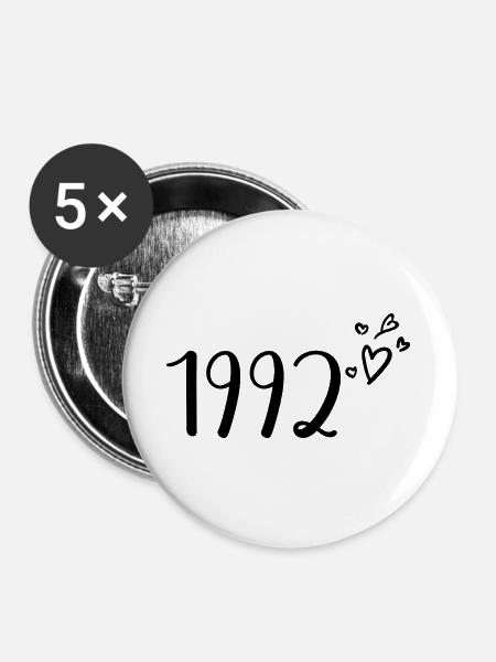 1992 - Buttons groß 56 mm (5er Pack) - Weiß