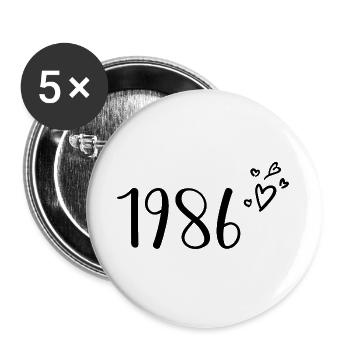 1986 - Buttons large 2.2''/56 mm (5-pack) - white - Front