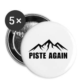 PISTE AGAIN. SKI. SKI WINTE SPORT - Buttons large 2.2''/56 mm (5-pack) - white - Front