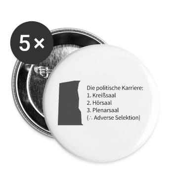 Politische Karriere: Kreissaal Hörsaal - Buttons groß 56 mm (5er Pack) - Weiß - Vorne