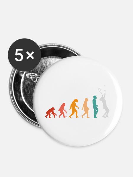 Tennis-Entwicklung - Buttons groß 56 mm (5er Pack) - Weiß