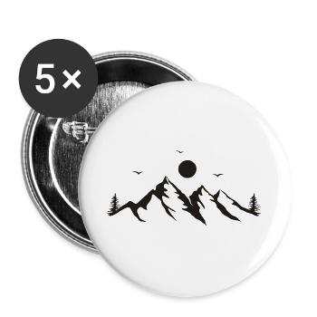 Gebirge - Buttons groß 56 mm (5er Pack) - Weiß - Vorne