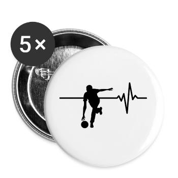 Le bowling, c’est ma vie, mon cœur batt, tout 9e - Lot de 5 grands badges (56 mm) - blanc - Devant