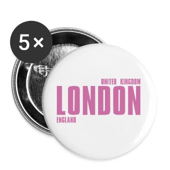 Pink London Wordmark - Buttons large 2.2''/56 mm (5-pack) - white - Front