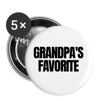 Petit-enfant préféré Lustig Je suis le préféré de Papy - Lot de 5 grands badges (56 mm) - blanc - Devant