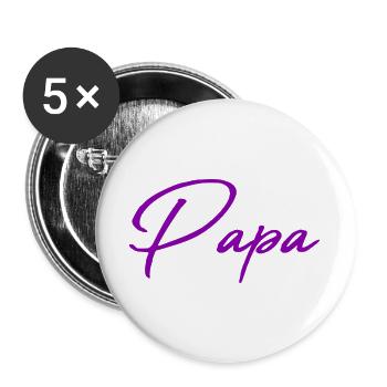 SAINT VALENTIN. PAPA. FÊTE DES PÈRES. BONNE FÊTE - Lot de 5 grands badges (56 mm) - blanc - Devant