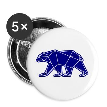 Eisbär Polar Bär Polygon Symbol - Buttons groß 56 mm (5er Pack) - Weiß - Vorne