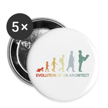 Die Entwicklung eines Architekten - Buttons groß 56 mm (5er Pack) - Weiß - Vorne