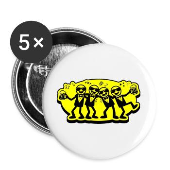 Groom Friends Group Beer - Buttons large 2.2''/56 mm (5-pack) - white - Front