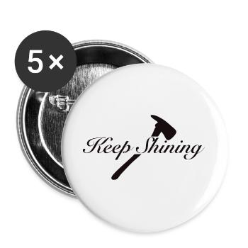 Keep Shining  - Buttons groß 56 mm (5er Pack) - Weiß - Vorne