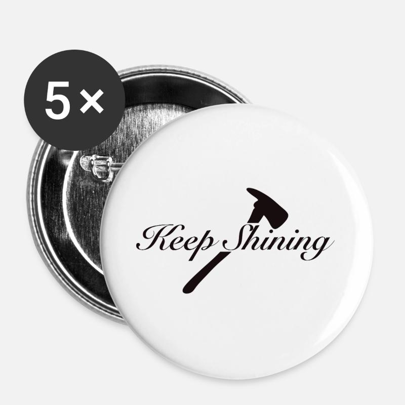 Keep Shining - Buttons large 2.2''/56 mm (5-pack) - white