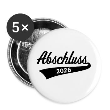 Graduation 2026 (Graduation / Black) - Buttons large 2.2''/56 mm (5-pack) - white - Front