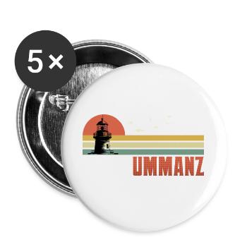 Ostsee Urlaub INSEL UMMANZ Souvenier Lustig - Buttons groß 56 mm (5er Pack) - Weiß - Vorne