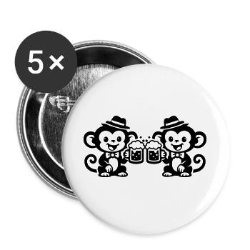 Équipe Monkey Beer - Lot de 5 grands badges (56 mm) - blanc - Devant