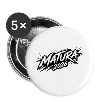 Matura 2026 - Buttons groß 56 mm (5er Pack) - Weiß - Vorne