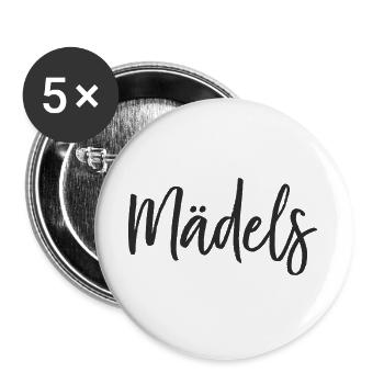 Mädels Handlettering Design - Buttons groß 56 mm (5er Pack) - Weiß - Vorne