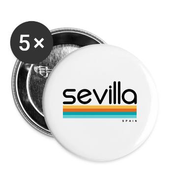 Sevilla - Spain - Spanien - Espana - Buttons groß 56 mm (5er Pack) - Weiß - Vorne