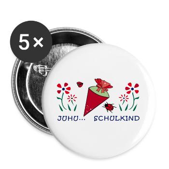 Yay schoolchild - Buttons large 2.2''/56 mm (5-pack) - white - Front